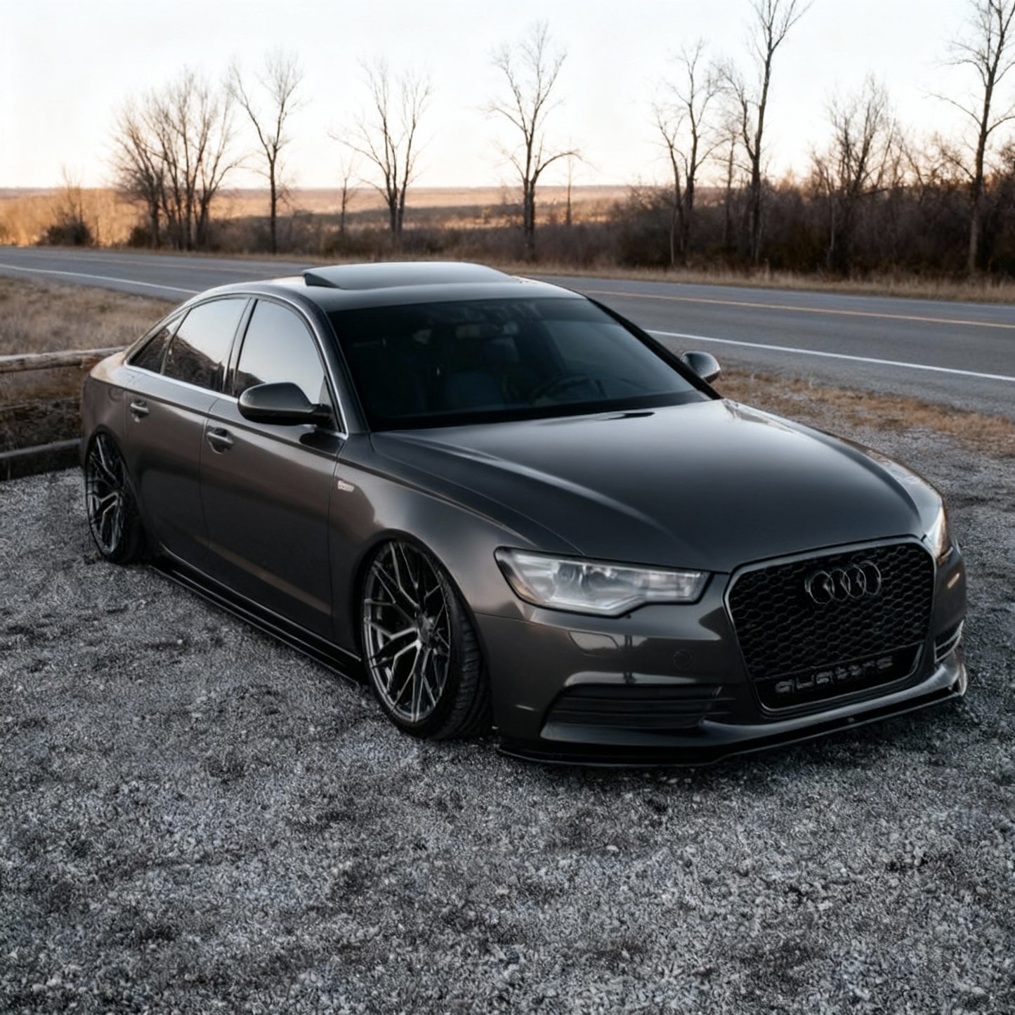 Gloss carbon fiber mirror caps with all functions a6/s6/rs6