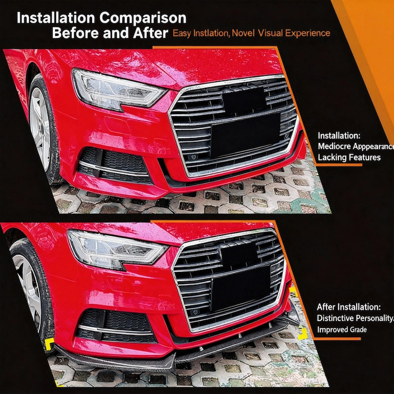 OEM-Grade PP Plastic - A3 8V.5 S-Line Front Bumper Lip