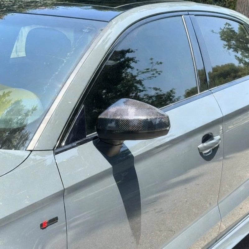 Perfect Fit - Carbon Fiber Mirror Caps on 2019 Audi S3 8V.5