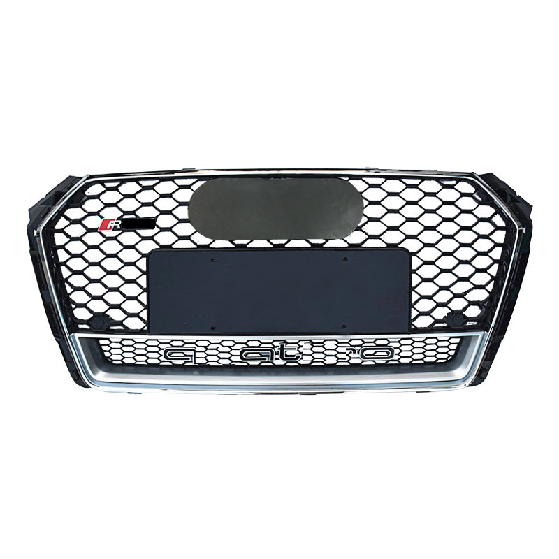Parrilla delantera estilo RS4 para Audi A4/S4 B9 (2017-2019) | Malla de nido de abeja pequeña | ABS negro brillante | Disponible con o sin marco inferior | Envío en 24 horas