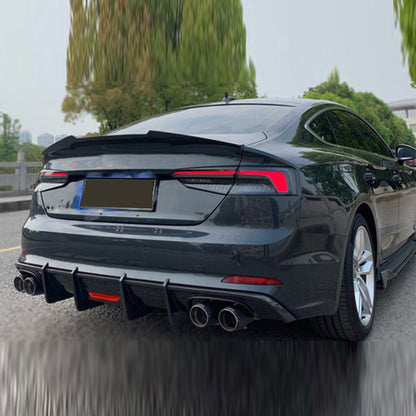 Real carbon fiber dual exhaust diffuser with lights