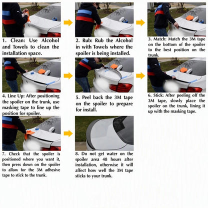 White Audi A4 B8 with Ducktail Carbon Fiber Trunk Spoiler - Front Angle Installed View