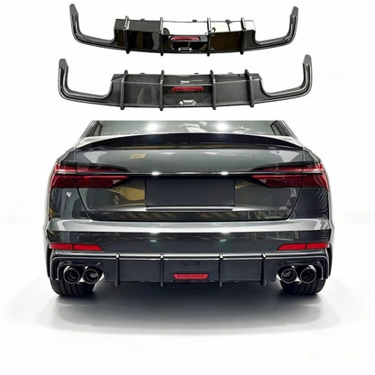 2019-2025 For Audi A6 C8 S-Line S6 Style Rear Diffuser with LED