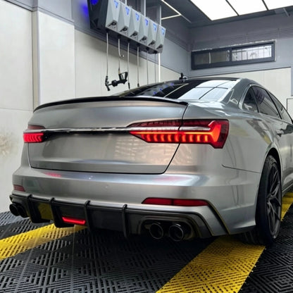 2019-2025 For Audi A6 C8 S-Line S6 Style Rear Diffuser with LED
