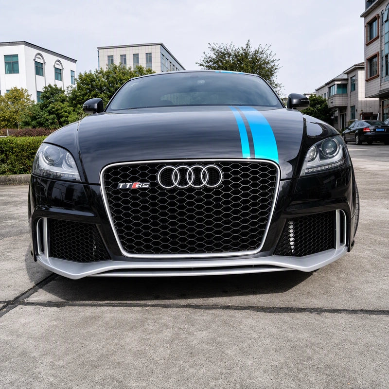 Audi TT RS Style Front Bumper with Silver Lip Spoiler and Silver Grille Surround Trim