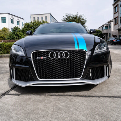 Audi TT RS Style Front Bumper with Silver Lip Spoiler and Silver Grille Surround Trim