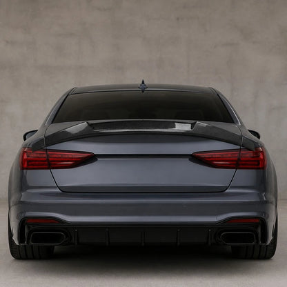 2013-2016 Audi A4 S4 B8.5 V Style Carbon Fiber Trunk Spoiler - Studio Shot White Background