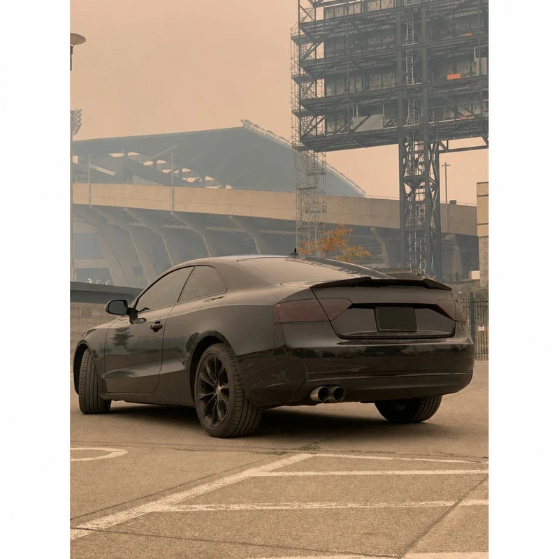 2013-2016 Audi A4 B8.5 V Style Carbon Fiber Ducktail Spoiler - Installed Rear Angle