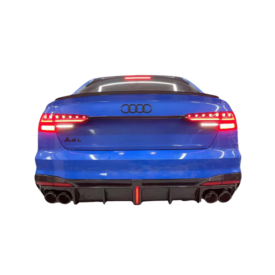 Audi S4 B9.5 Carbon Fiber KB Style Rear Diffuser with LED - Main