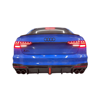 Audi S4 B9.5 Carbon Fiber KB Style Rear Diffuser with LED - Main