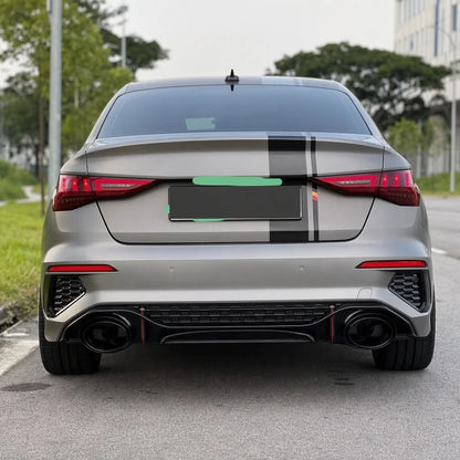 Audi A3 S3 8Y RS3-R Style Rear Diffuser - Installed Rear View Street
