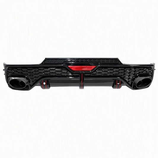 Audi Q5 SQ5 Sportback Venom Spider Style Rear Diffuser with F1 LED Fog Light Black Exhaust Tips 2019-2025 - Studio Product Photo