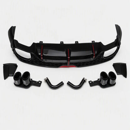 Audi Q5 SQ5 B9.5 Rear Diffuser Venom Spider Kit Complete Layout Exhaust Tips Components - EliteGermanParts