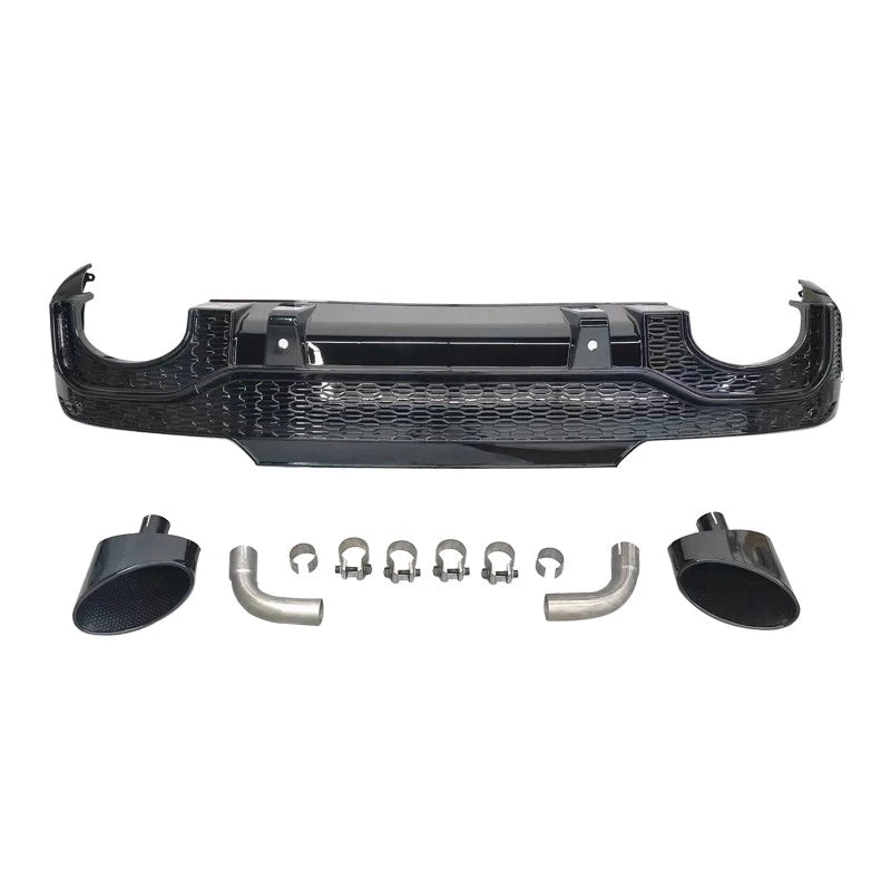 Audi Q5 SQ5 Sportback RSQ8 Style Rear Diffuser Kit with Black Oval Exhaust Tips - EliteGermanParts