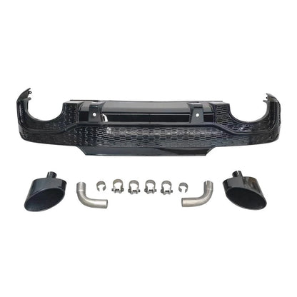 Audi Q5 SQ5 Sportback RSQ8 Style Rear Diffuser Kit with Black Oval Exhaust Tips - EliteGermanParts