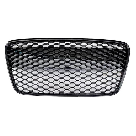 Audi R8 MK1 Glossy Black Honeycomb Grille Front View Hexagonal Mesh - EliteGermanParts