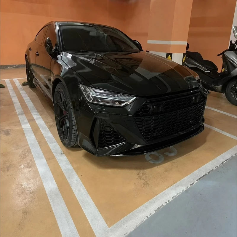 RS7 Wide Body Kit Installed on Audi A7 C7 - Black Front View