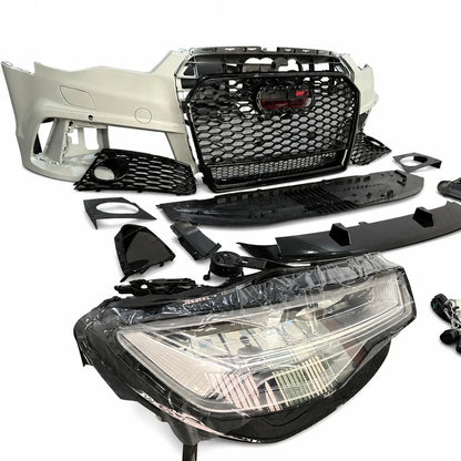 RS6 Body Kit Front Bumper Grille Headlights for Audi A6 C7 - Component Layout