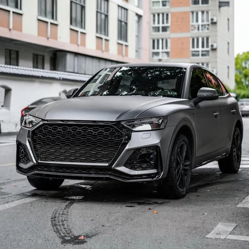 RSQ8 Style Front Bumper Installed on Audi Q5 Sportback B9.5 - Side Profile View