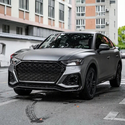 RSQ8 Style Front Bumper Installed on Audi Q5 Sportback B9.5 - Side Profile View