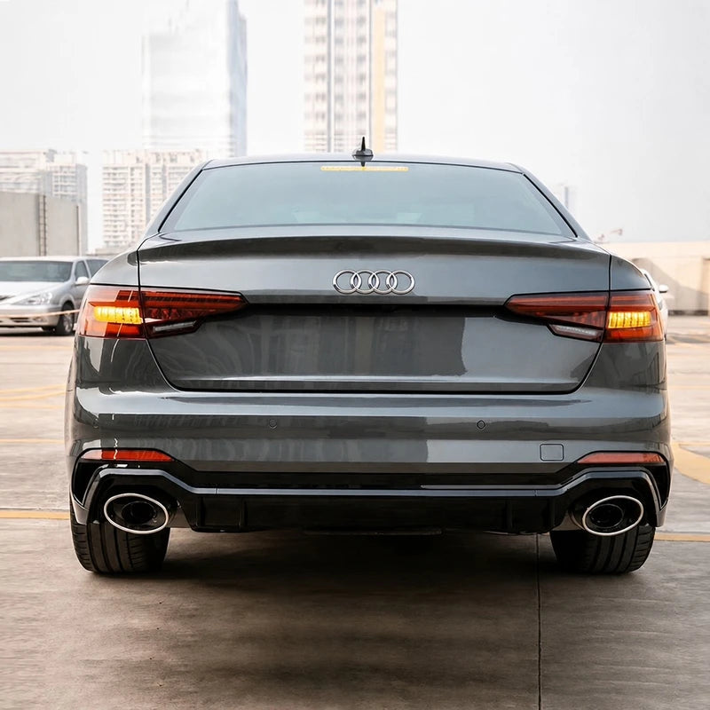 RS4 Style Rear Bumper Installed on Audi A4 B9 - Nardo Grey Rooftop View