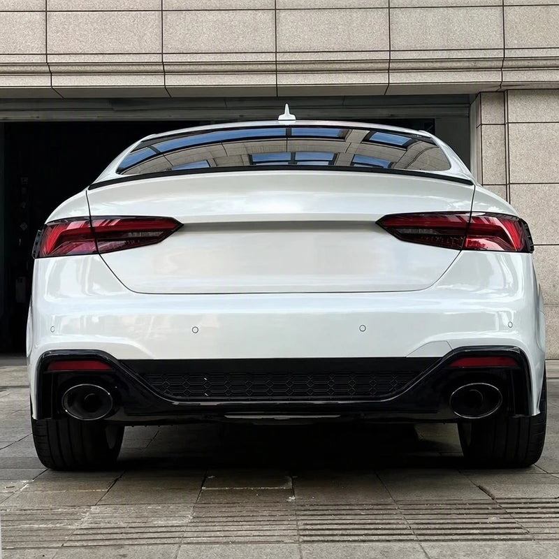 2020 RS5 Style Rear Bumper Installed on Audi S5 B9 - White Rear View