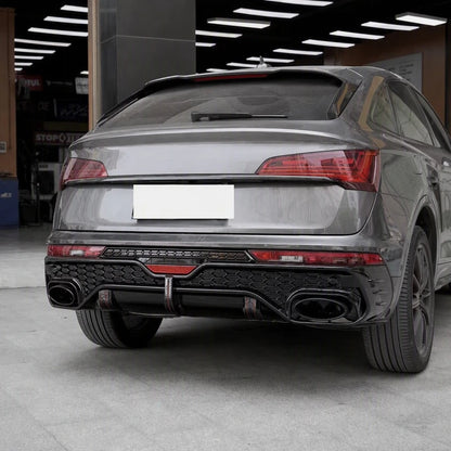 Venom Spider Style Rear Diffuser Installed on Audi SQ5 Sportback with F1 LED Fog Light - Dark Gray