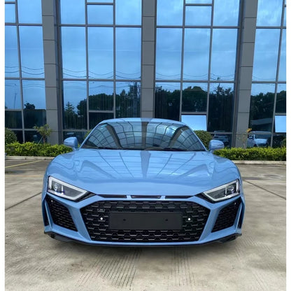 Audi R8 MK1 Pre-Facelift Black Honeycomb Grille Installed - Light Blue Exterior