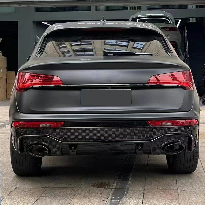 RSQ8 Style Rear Diffuser Installed on Audi Q5 Sportback B9.5 - Matte Gray