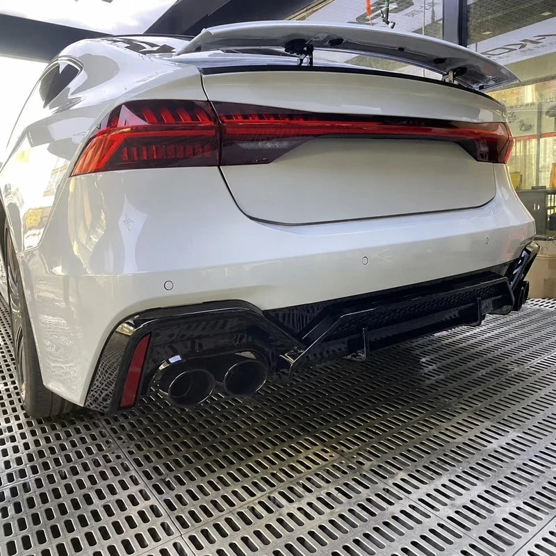 ABT Style Rear Bumper Kit on Audi A7 C8 - Nardo Grey Rear View