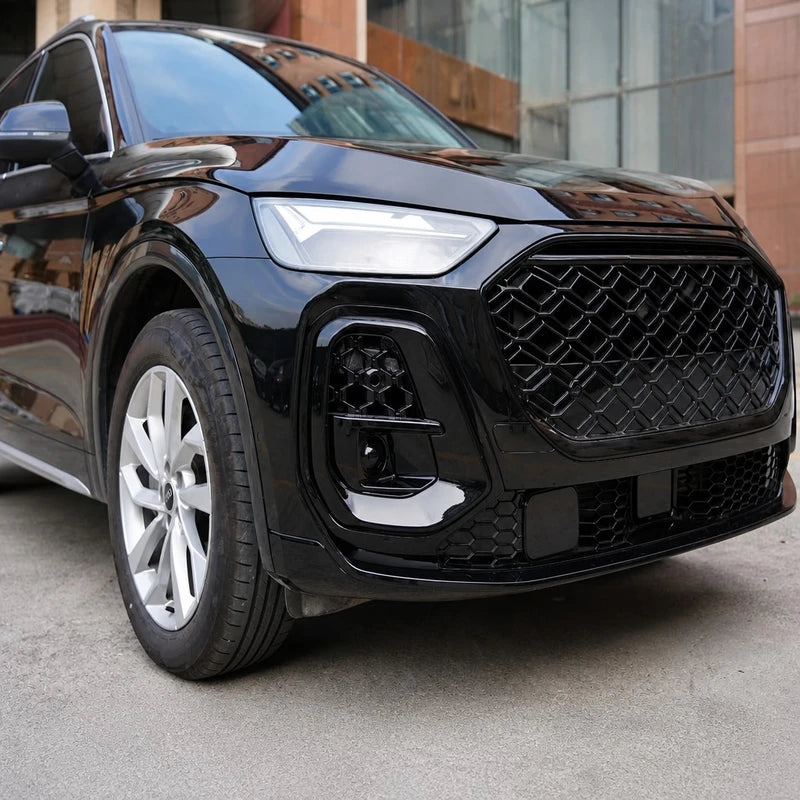 Audi Q5 B9.5 RSQ5 Front Bumper Kit Installed - Three Quarter View Black