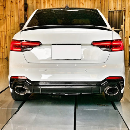 RS4 Style Rear Bumper Kit on Audi A4 B9 - White with Black Roof Installed
