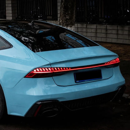 RS7 Style Rear Bumper Kit on Audi S7 C8 - Baby Blue Installed View