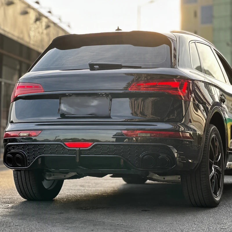 Audi Q5 SQ5 Venom Spider Rear Diffuser Installed with F1 Fog Light Black Exhaust Tips - Golden Hour