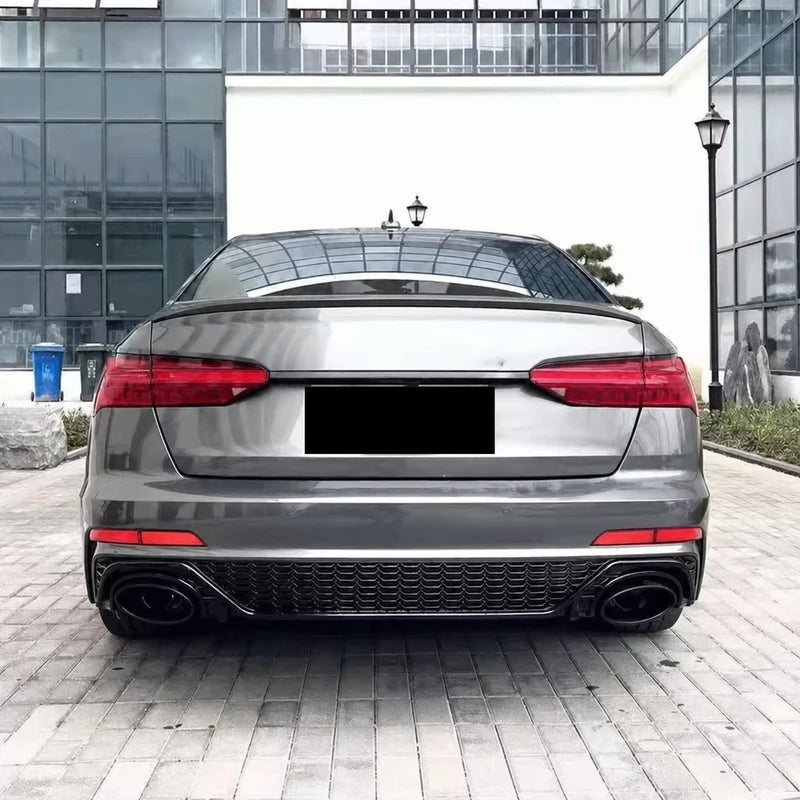 RS6 Style Rear Bumper Diffuser on Audi A6 C8 - Rear View Installed