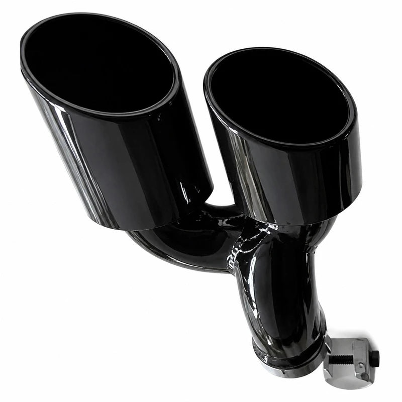 Audi A7 S7 C8 ABT Style Quad Black Exhaust Tips Slash-Cut Close-Up Detail