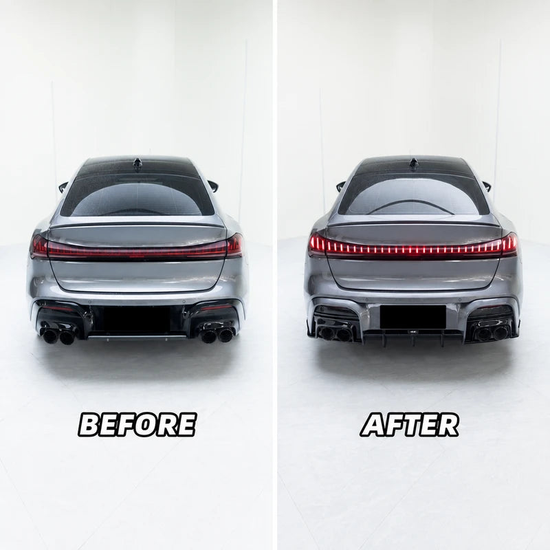 Audi A5 B10 Rear Lip Diffuser Before and After Installation Comparison