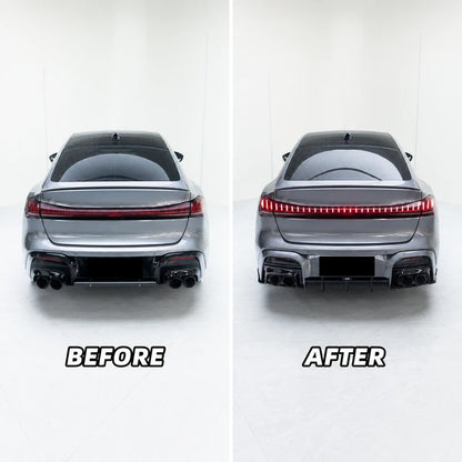 Audi A5 B10 Rear Lip Diffuser Before and After Installation Comparison