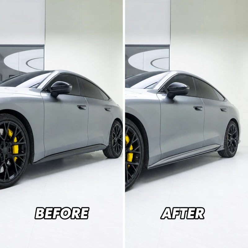 Audi A5 B10 Side Skirts Before and After Installation Comparison