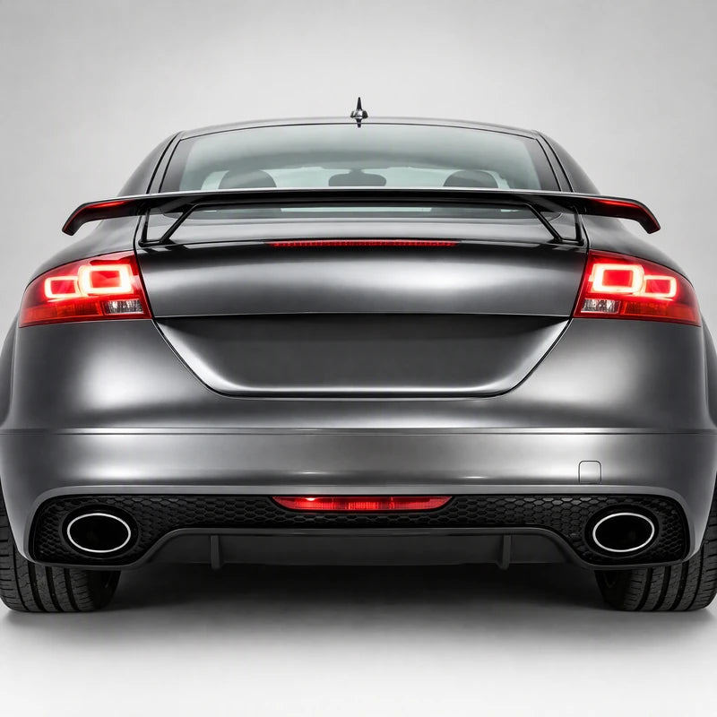 2008-2014 Audi TT TTS MK2 with TTRS Style Rear Diffuser and Trunk Lip Spoiler Installed