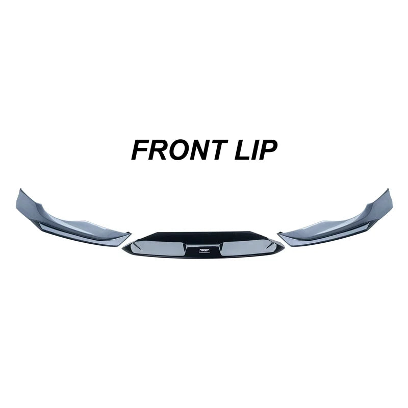 Audi A5 B10 Front Lip Part - Vacuum-Formed PP Hurricane Grey with Gloss Black Centre