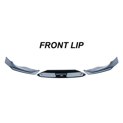 Audi A5 B10 Front Lip Part - Vacuum-Formed PP Hurricane Grey with Gloss Black Centre
