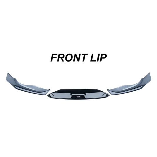Audi A5 B10 Front Lip Part - Vacuum-Formed PP Hurricane Grey with Gloss Black Centre