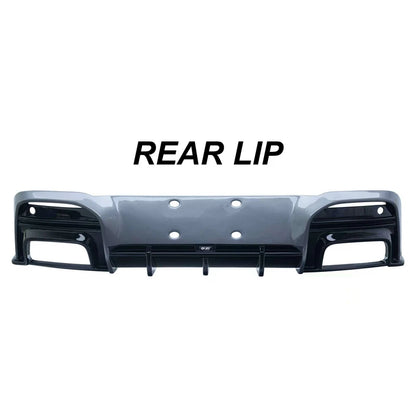 Audi A5 B10 Rear Lip Diffuser - Vacuum-Formed PP Hurricane Grey with Fins
