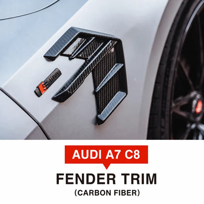 Carbon Fiber Fender Trim for Audi A7 S7 C8