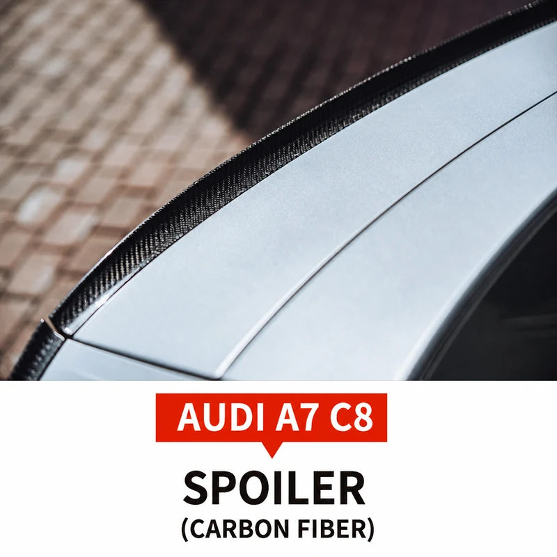 Carbon Fiber 3-Piece Lip Spoiler for Audi A7 S7 C8
